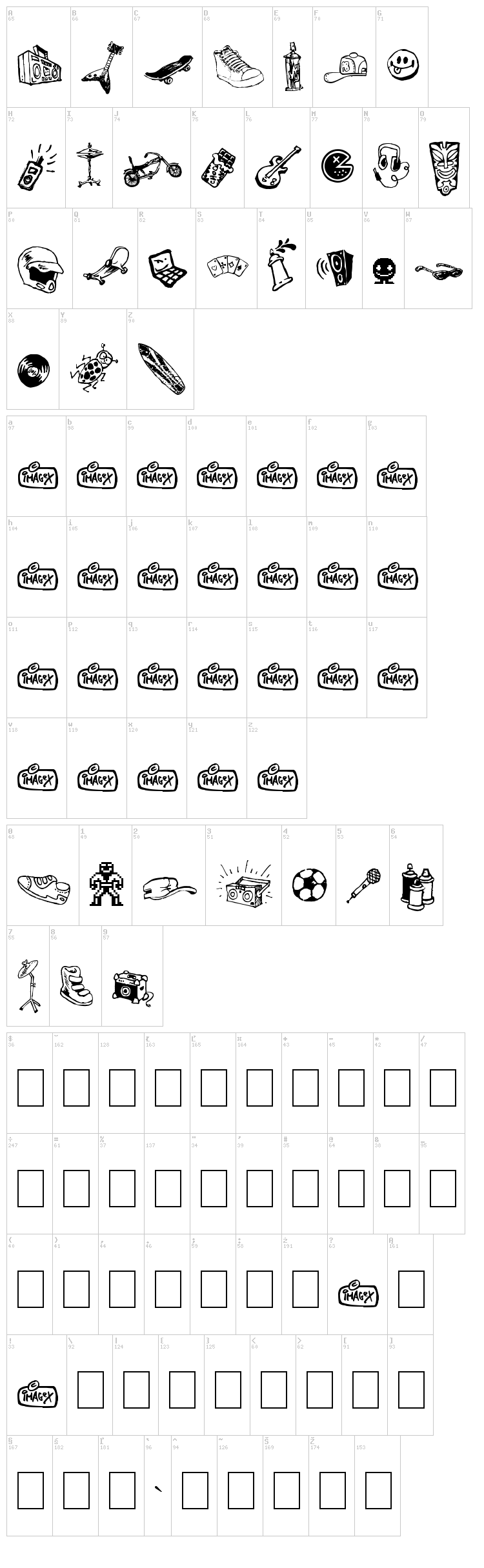 In my Room font map